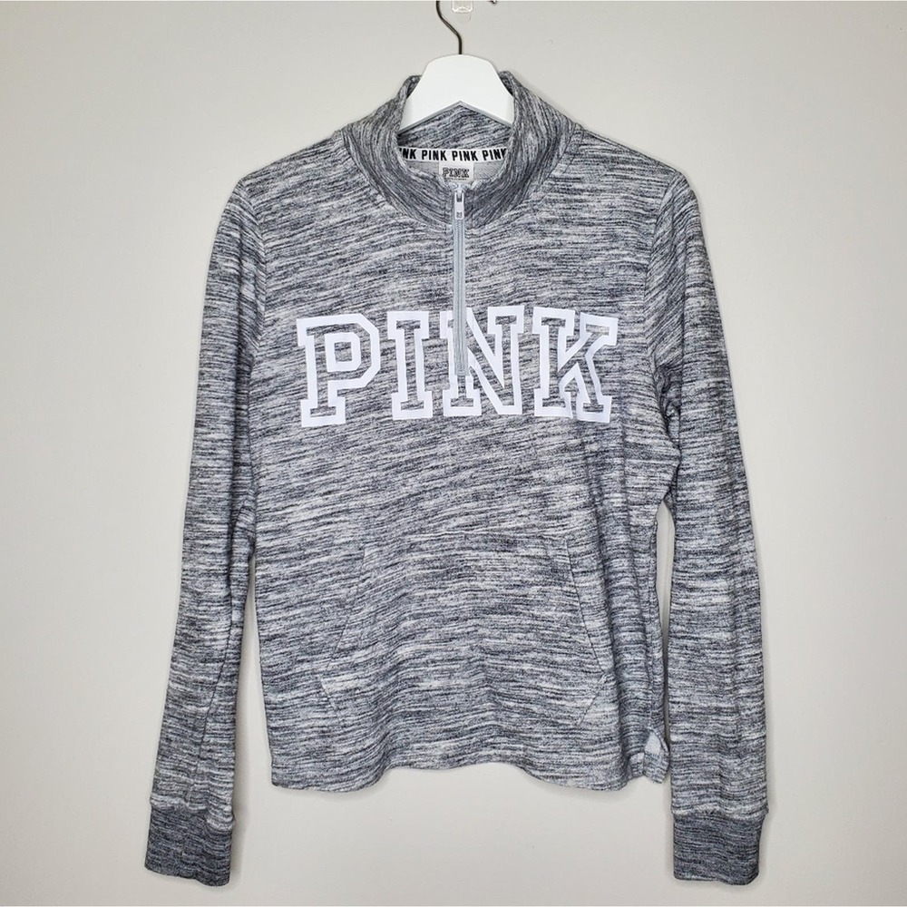 VS PINK | Marled Quarter Zip Sweatshirt | M